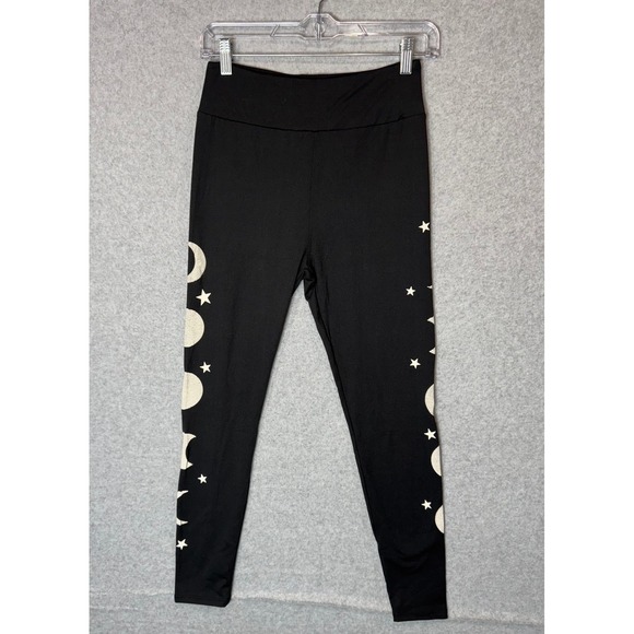 LuLaRoe Leggings One Size OS Moon‎ & Stars Celestial Print  Black Yoga Pants - Picture 1 of 10